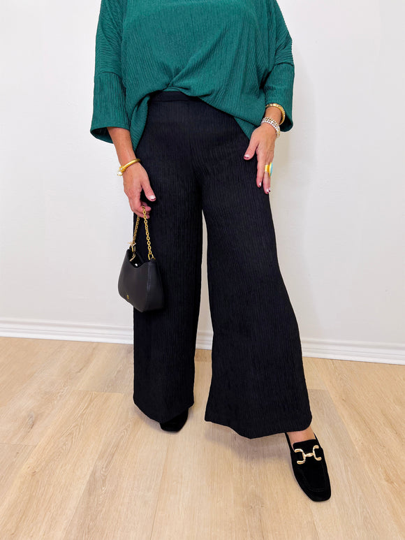 TEXTURED WIDE LEG PANT