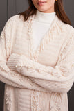 L/S SWEATER CARDIGAN W/ FRINGE