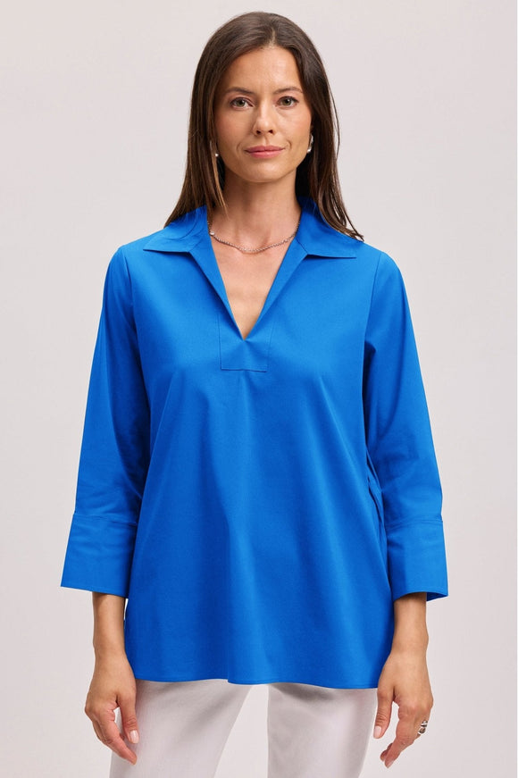 Julia 3/4 Sleeve Stretch Poplin Blouse