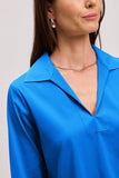 Julia 3/4 Sleeve Stretch Poplin Blouse