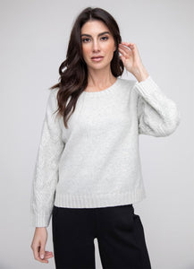 SNOW BUNNY CABLE CREW TOP