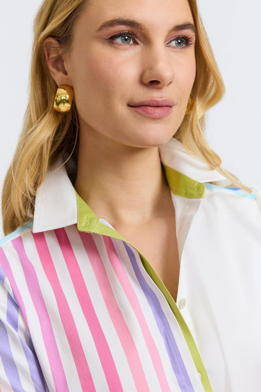 Charlie 3/4 Sleeve Striped Shirt
