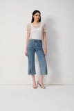 HIGH WAISTED CROPPED TROUSER JEAN