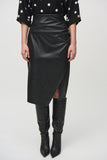 LEATHERETTE PULL-ON PENCIL SKIRT