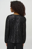 SEQUINED COWL NECK TOP