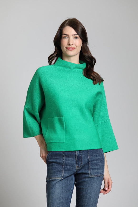 FUNNEL NECK SWEATER W/ POCKET