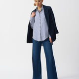 STRIPED CASUAL BUTTON BLOUSE