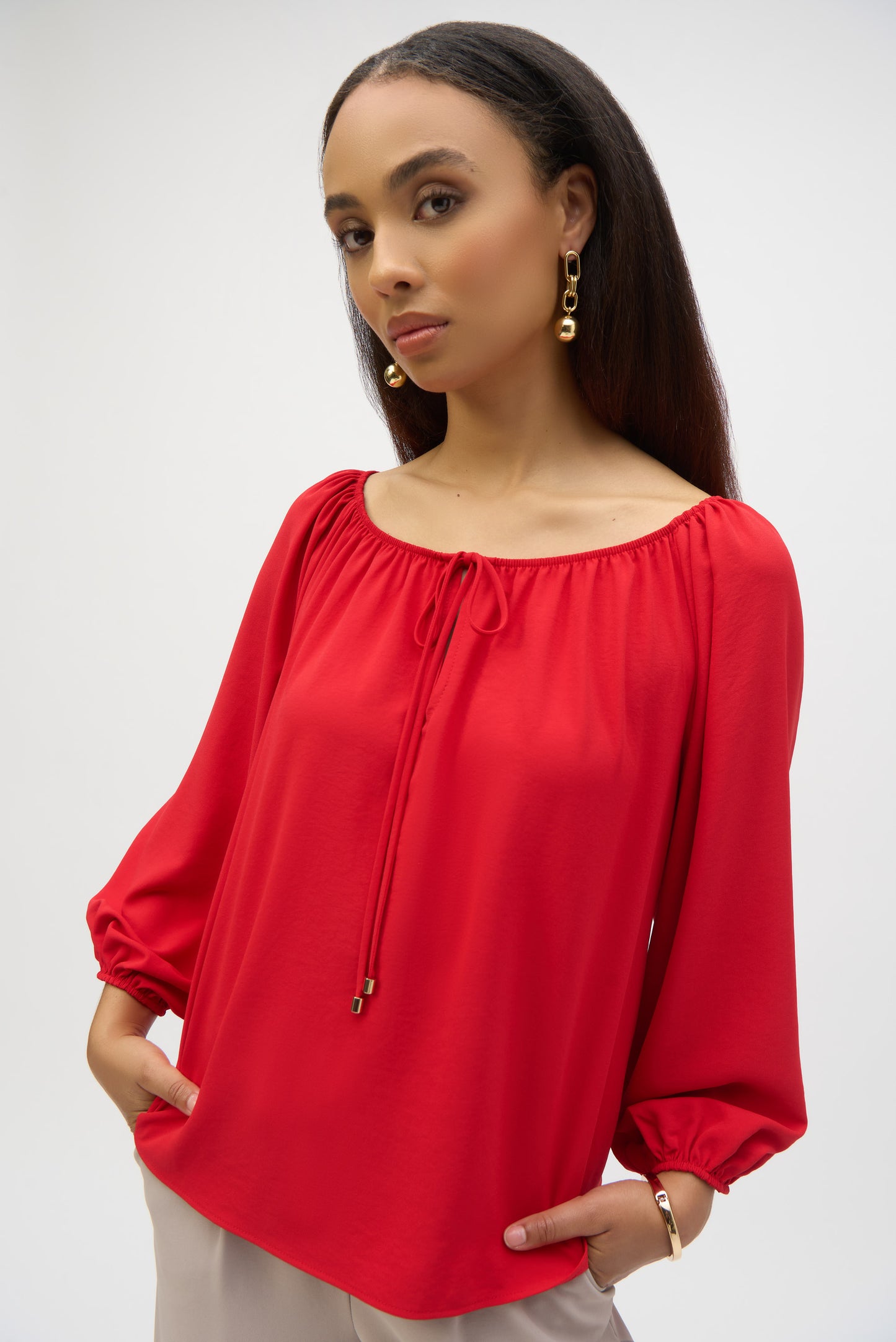 Off Shoulder Puff Sleeve Pullover Blouse