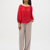 Off Shoulder Puff Sleeve Pullover Blouse