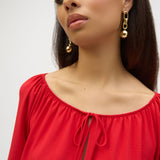 Off Shoulder Puff Sleeve Pullover Blouse