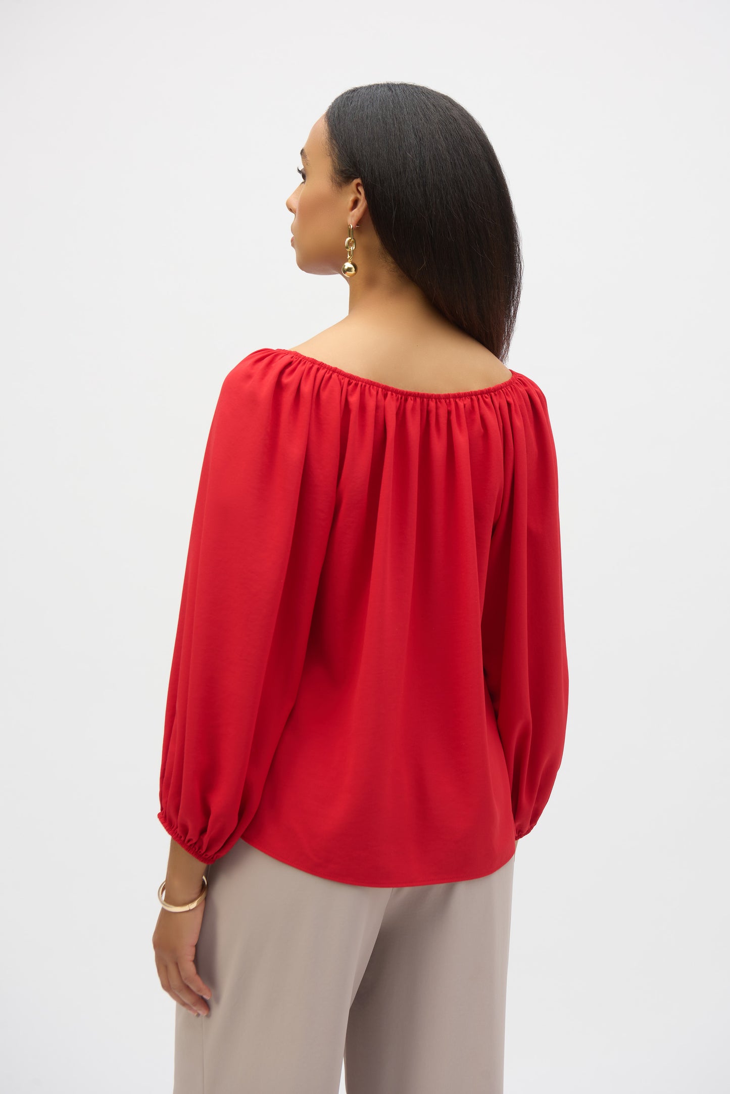 Off Shoulder Puff Sleeve Pullover Blouse
