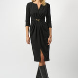 V-Neck Ruched Wrap Dress