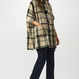 Jacquard Sweater Knit Plaid Poncho