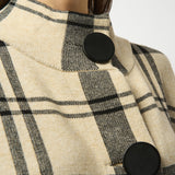Jacquard Sweater Knit Plaid Poncho
