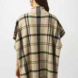 Jacquard Sweater Knit Plaid Poncho