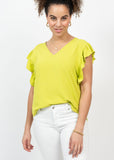 V-NECK RUFFLED TOP