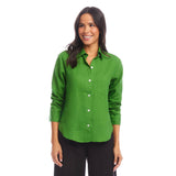 Linen Ruched Sleeve Shirt