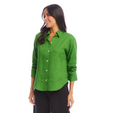 Linen Ruched Sleeve Shirt