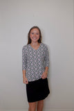3/4 Sleeve V-neck Top