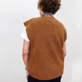 Split Crew Neck Sweater Vest