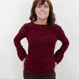 Lined Wear 2 Ways Fancy Lace Top W/ Scalloped Hem