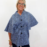 Floral Paisley Chambray Capelet