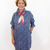 Smocked Sleeve Button Down Dress