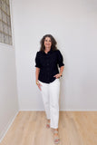Puff Elbow Sleeve Snap Front Shirt