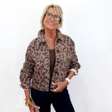 Printed Crop Denim Jacket