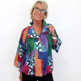 Mixed Art Balloon Sleeve Jacket