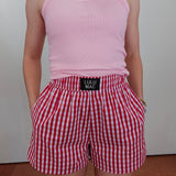 On The Go Red Gingham Boxer Shorts