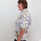 Abstract Bloom Sweater W/ Contrast Cuffs