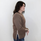 L/S High-Low Crewneck Knit Top