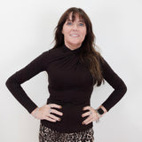 L/S Wrap Neck Knit Top