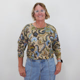 Soft Yarn 3/4 Sleeve Crewneck Sweater