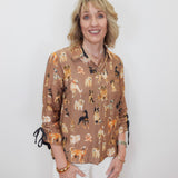Collared Button Front L/S Blouse