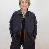 Zip Front Quilted Cinched Waist Jacket