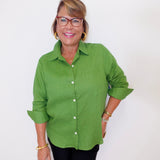 Linen Ruched Sleeve Shirt