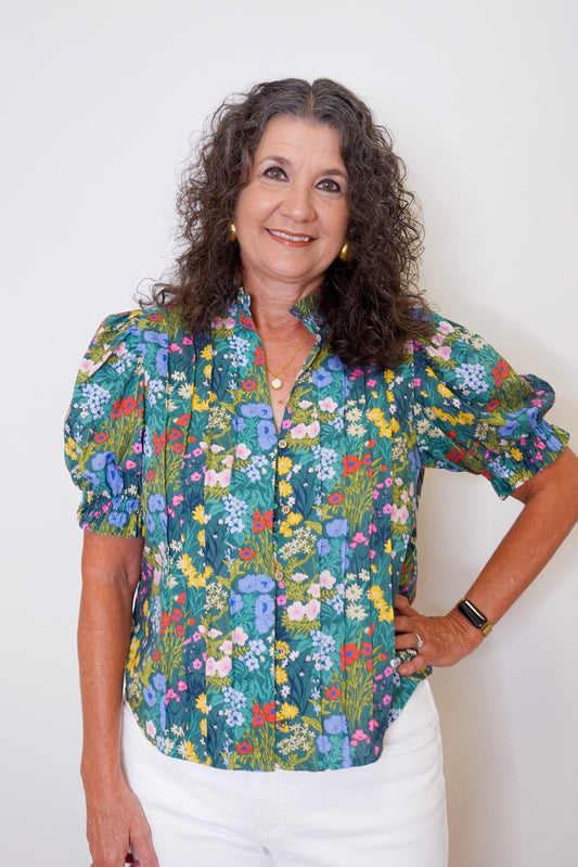 S/S Floral Print Blouse