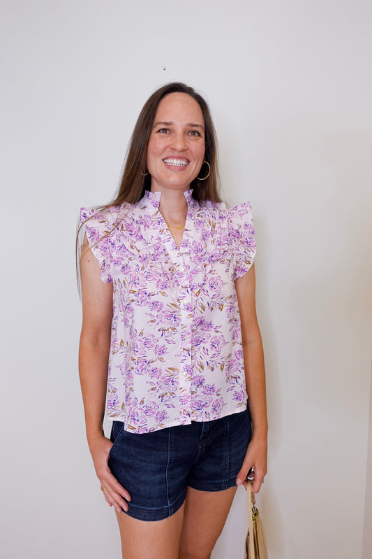 Sleeveless Ruffle Top