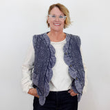Embroidered Scalloped Vest