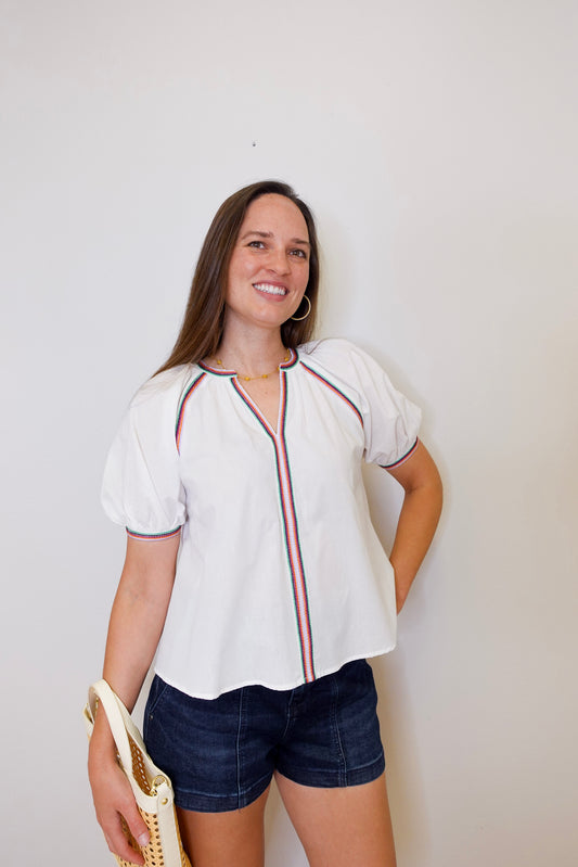 Embroidered Detail Blouse