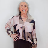 Geometric Print Satin Top