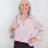 L/S Collared Satin Shirt