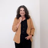 Fitted Blazer W/ Ruched Sleeve