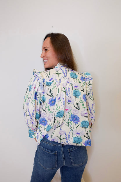 3/4 Sleeve Floral Blouse
