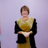 Wrap With Faux Fur Trim