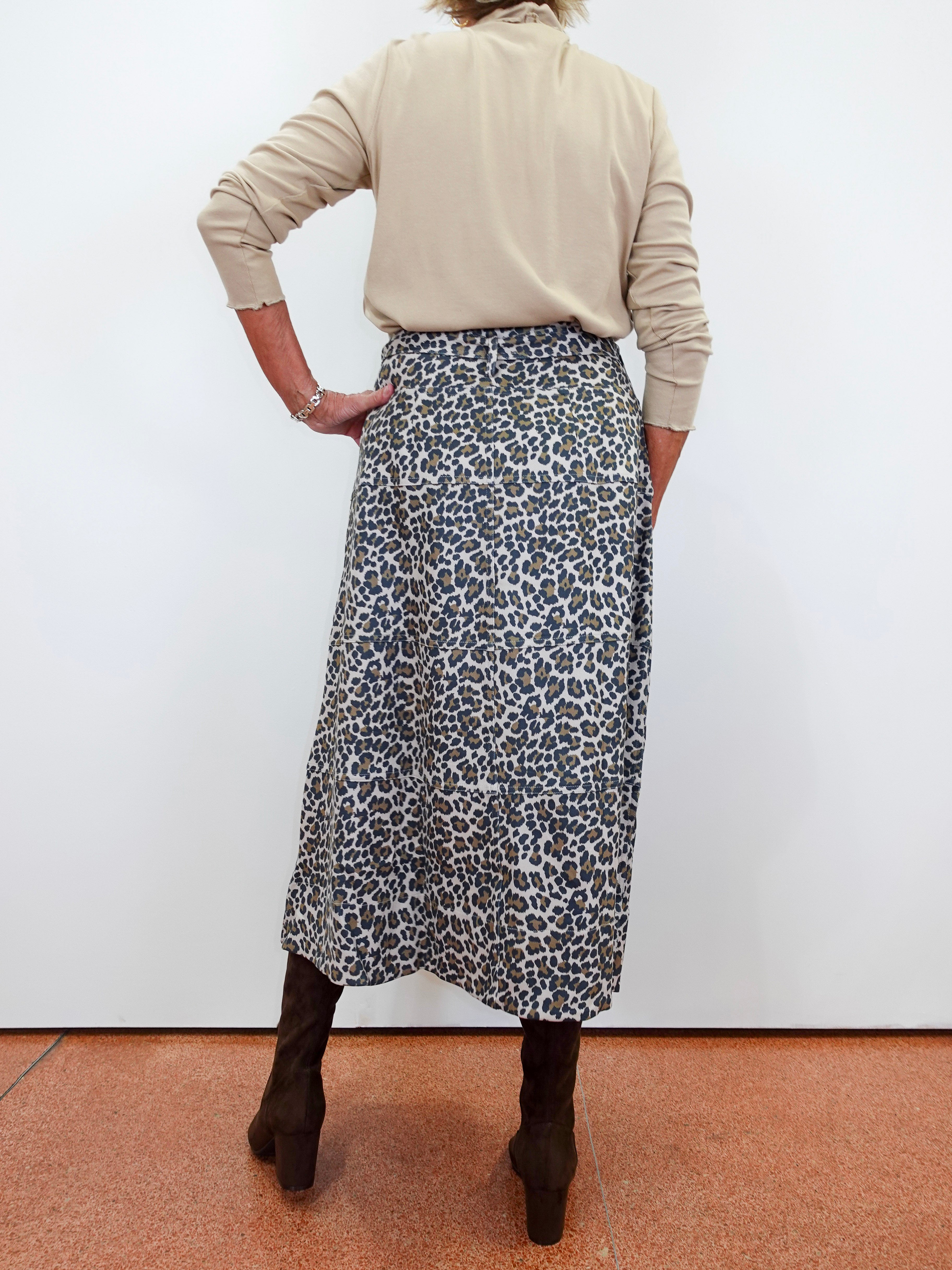 Leopard Vegan Suede Skirt - TresChicTexas
