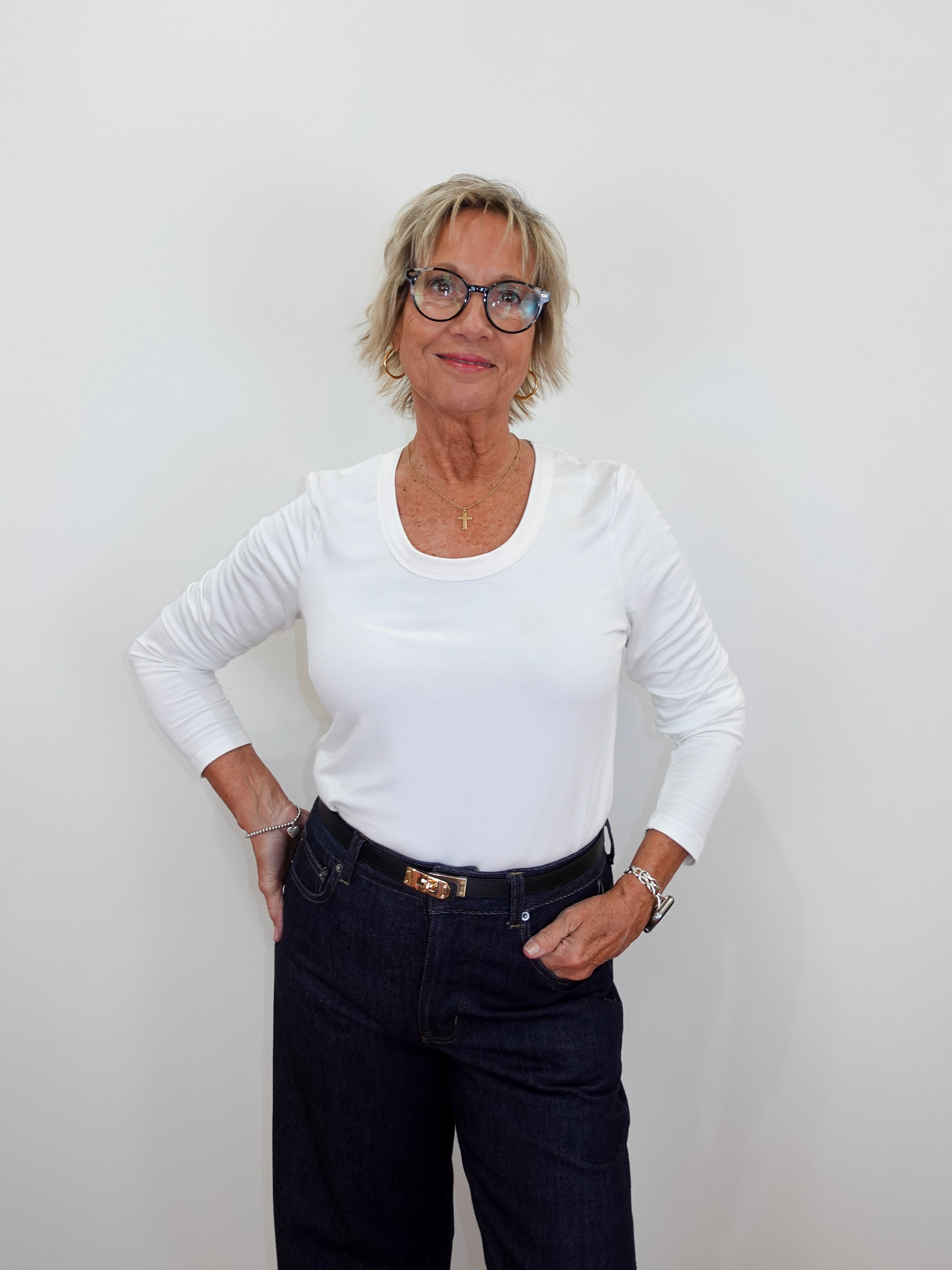 Soft Terry Scoop Neck L/S Top - TresChicTexas