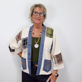 Patchwork 3/4 Sleeve Cardigan